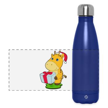 Forfait Noël girafe - Gourde isotherme panoramique 500 ml - bleu foncé  - Devant