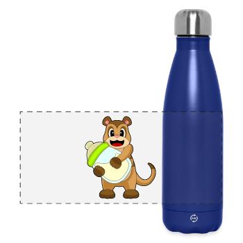 Erdmännchen Babyflasche Milch - Panorama Isolierflasche 500 ml - Dunkelblau  - Vorne
