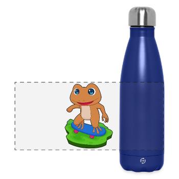 Frosch Skater Skateboard Sport - Panorama Isolierflasche 500 ml - Dunkelblau  - Vorne