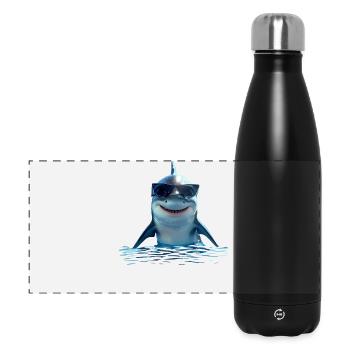 Requin Requin Requin Tigre Requin Requin Gris Grand Requin Blanc - Gourde isotherme panoramique 500 ml - noir - Devant