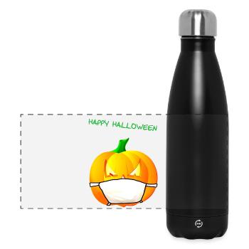 Pumpkin with face mask - Panoramic Thermal Bottle 500 ml - black - Front
