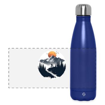 Fahrradfahrer Illustration - Panorama Isolierflasche 500 ml - Dunkelblau  - Vorne