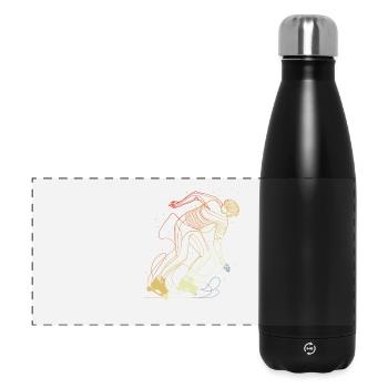 Retro Roller Skater - Panorama Isolierflasche 500 ml - Schwarz - Vorne