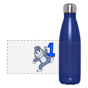 Zahl 1 Nummer Eins - Panorama Isolierflasche 500 ml - Dunkelblau  - Vorne