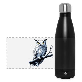 hibou chouette chouette chouette hibou hibou mignons hiboux - Gourde isotherme panoramique 500 ml - noir - Devant