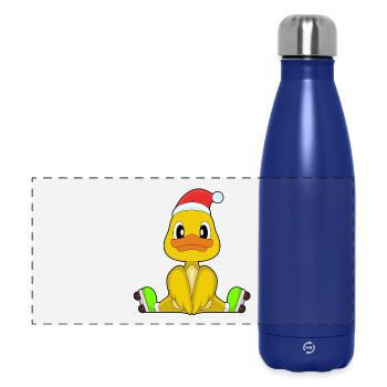 Canard Noël Patins à roues alignées - Gourde isotherme panoramique 500 ml - bleu foncé  - Devant