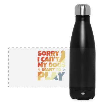 Blague sur le propriétaire d’un chien - Gourde isotherme panoramique 500 ml - noir - Devant
