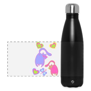 Valentin Cats Cat Heart Hearts Dear Partners - Panoramic Thermal Bottle 500 ml - black - Front