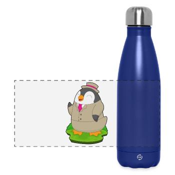 Pinguin Bräutigam Anzug Hochzeit - Panorama Isolierflasche 500 ml - Dunkelblau  - Vorne