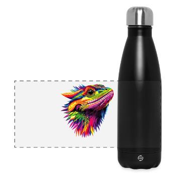 Bartagame Echse Bearded Dragon Süße Bartagamen - Panorama Isolierflasche 500 ml - Schwarz - Vorne