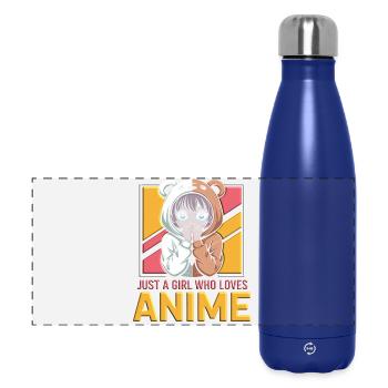 A girl loves anime - just a girl - Panoramic Thermal Bottle 500 ml - dark blue  - Front