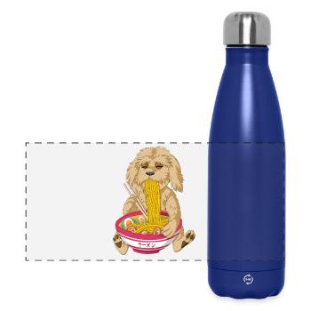 Entzückender Golden Doodle Hund isst Ramen - Panorama Isolierflasche 500 ml - Dunkelblau  - Vorne