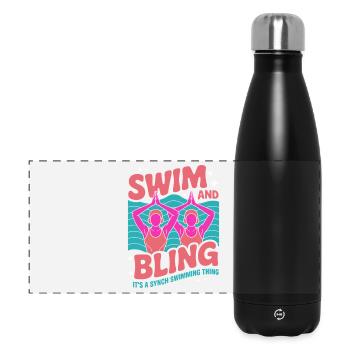 Synchronschwimmen Kunstschwimmen Wassersport - Panorama Isolierflasche 500 ml - Schwarz - Vorne