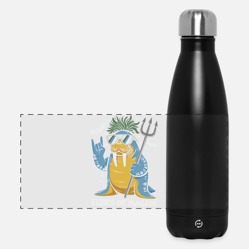 Walrus Punk Rocker Halloween - Panoramic Thermal Bottle 500 ml - black