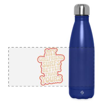 Surfing My Girlfriend Surfs Better Than Yours Surf - Panoramic Thermal Bottle 500 ml - dark blue  - Front