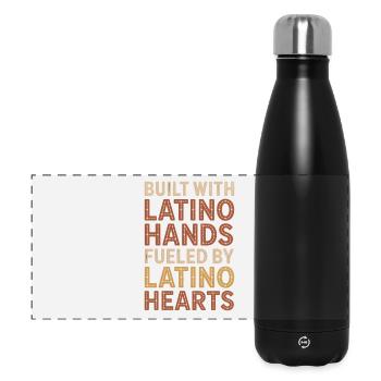 Built with Latino Hands Hispanic Heritage Month - Panoramic Thermal Bottle 500 ml - black - Front