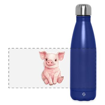 Pig Piglet - Panoramic Thermal Bottle 500 ml - dark blue  - Front