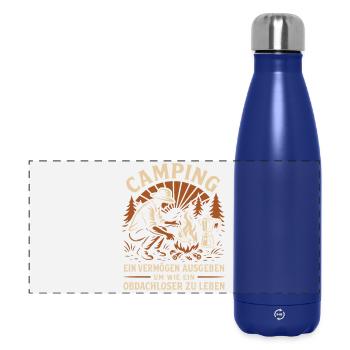 Camping design with humor for enthusiastic campers - Panoramic Thermal Bottle 500 ml - dark blue  - Front