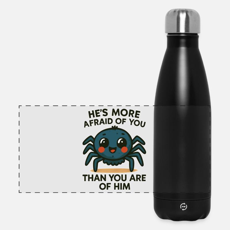 araignée mignon araignée dessin animé - Gourde isotherme panoramique 500 ml - noir