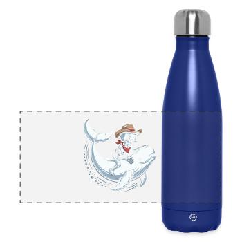 Crâne de cow-boy sur béluga - Gourde isotherme panoramique 500 ml - bleu foncé  - Devant