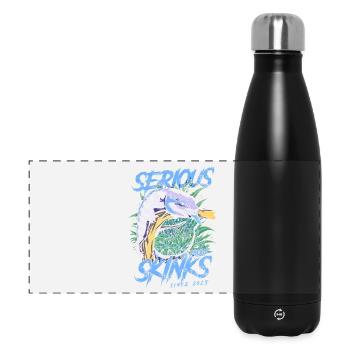 Ernsthaft über Blauzungenskinke seit 2025 - Panorama Isolierflasche 500 ml - Schwarz - Vorne