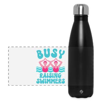 Synchronschwimmen Kunstschwimmen Wassersport - Panorama Isolierflasche 500 ml - Schwarz - Vorne