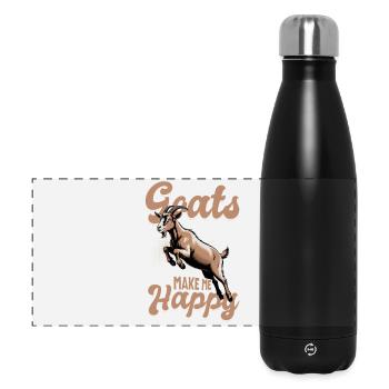 Funny Farm Animal Goat - Panoramic Thermal Bottle 500 ml - black - Front