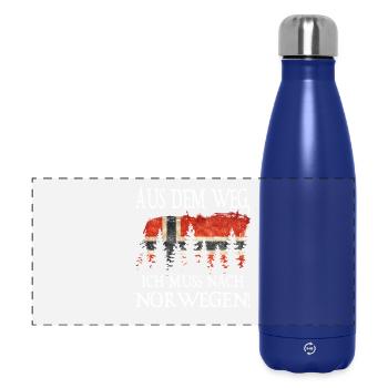 Hors du chemin vers la forêt de Norvège - Gourde isotherme panoramique 500 ml - bleu foncé  - Devant