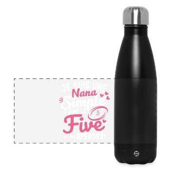 T-shirt pour copine rugby - Joueuse de Rugby five - Gourde isotherme panoramique 500 ml - noir - Devant