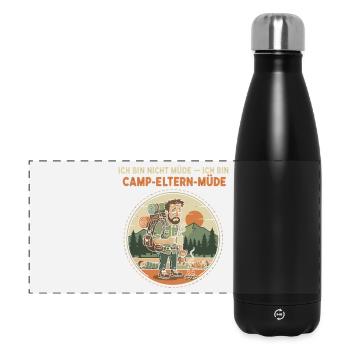 Camp Parents Tired Illustration - Panoramic Thermal Bottle 500 ml - black - Front