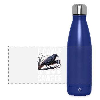 Crow Coffee Saying - Panoramic Thermal Bottle 500 ml - dark blue  - Front