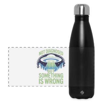 UFO Lichtstrahl über Wald - Panorama Isolierflasche 500 ml - Schwarz - Vorne