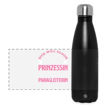 Prinzessin Gleitschirm Abenteuer Paragliding - Panorama Isolierflasche 500 ml - Schwarz - Vorne