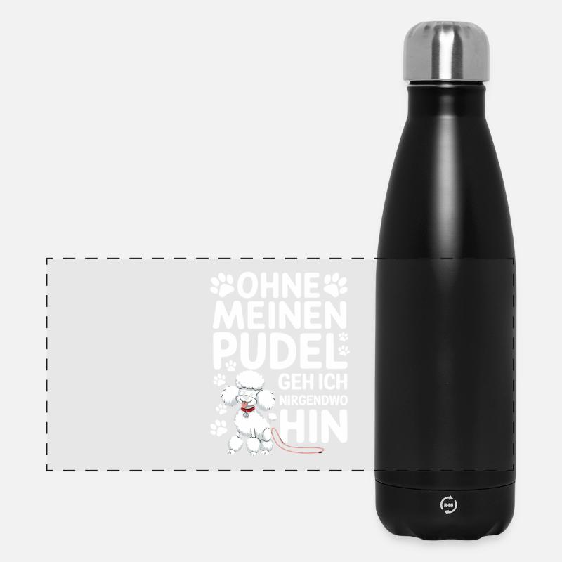 Je ne vais nulle part sans mon caniche - Gourde isotherme panoramique 500 ml - noir