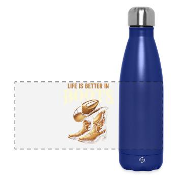 Danse en ligne Cowboy Danseuse en ligne Danse en ligne - Gourde isotherme panoramique 500 ml - bleu foncé  - Devant