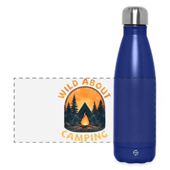 Wild about camping - Panorama Isolierflasche 500 ml - Dunkelblau  - Vorne