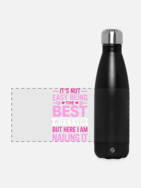 Ehefrau Spruch Ehefrauen Lustiges Ehefrau Geschenk - Panorama Isolierflasche 500 ml - Schwarz