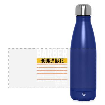 Tarif horaire Barbier - Funny Barber Hairdresser - Gourde isotherme panoramique 500 ml - bleu foncé  - Devant