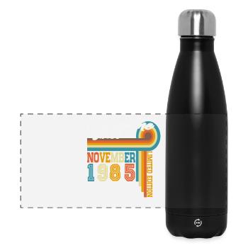Novembre 1985 Vintage Rétro Anniversaire - Gourde isotherme panoramique 500 ml - noir - Devant