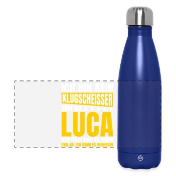 Luca Klugscheißer - Panorama Isolierflasche 500 ml - Dunkelblau  - Vorne