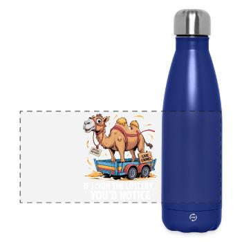 C’est drôle si je gagnais à la loterie, vous le remarqueriez - Gourde isotherme panoramique 500 ml - bleu foncé  - Devant