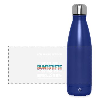 Weder Geduld noch Buntstifte – Sarkasmus - Panorama Isolierflasche 500 ml - Dunkelblau  - Vorne