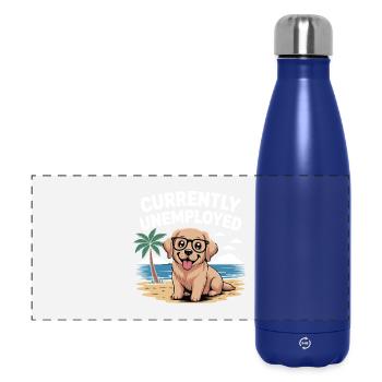 Lustiger Labrador Retriever Derzeit Arbeitslose  - Panorama Isolierflasche 500 ml - Dunkelblau  - Vorne