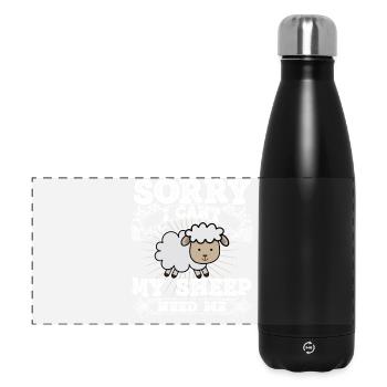 Schafhirte Schäfer Hirte Landwirt Herde Schafe - Panorama Isolierflasche 500 ml - Schwarz - Vorne