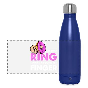 Nur der Donut-Ring am Finger - Panorama Isolierflasche 500 ml - Dunkelblau  - Vorne