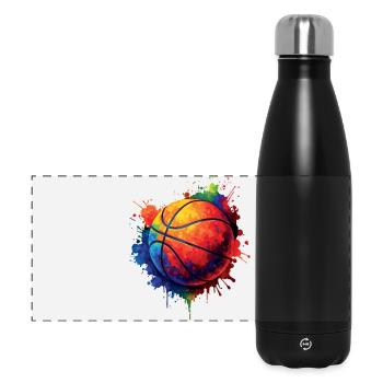 Basketball Splash Art - Design Ballon de Basket - Gourde isotherme panoramique 500 ml - noir - Devant