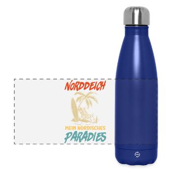 NORDDEICH EST MON PARADIS NORDIQUE Drôle - Gourde isotherme panoramique 500 ml - bleu foncé  - Devant