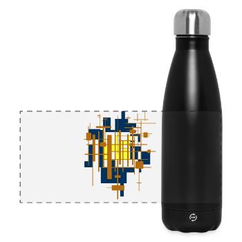 Abstrakt - Panorama Isolierflasche 500 ml - Schwarz - Vorne