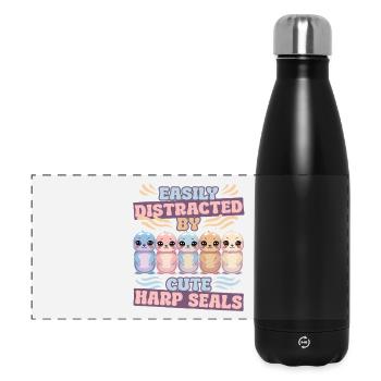Sattelrobbe Robben - Panorama Isolierflasche 500 ml - Schwarz - Vorne