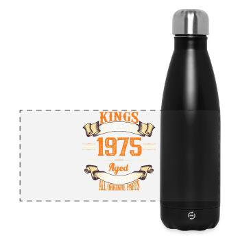 kings born in 1975 - Gourde isotherme panoramique 500 ml - noir - Devant
